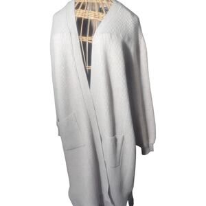 Jones New York Tan Ribbed Long Cardigan Petite Large